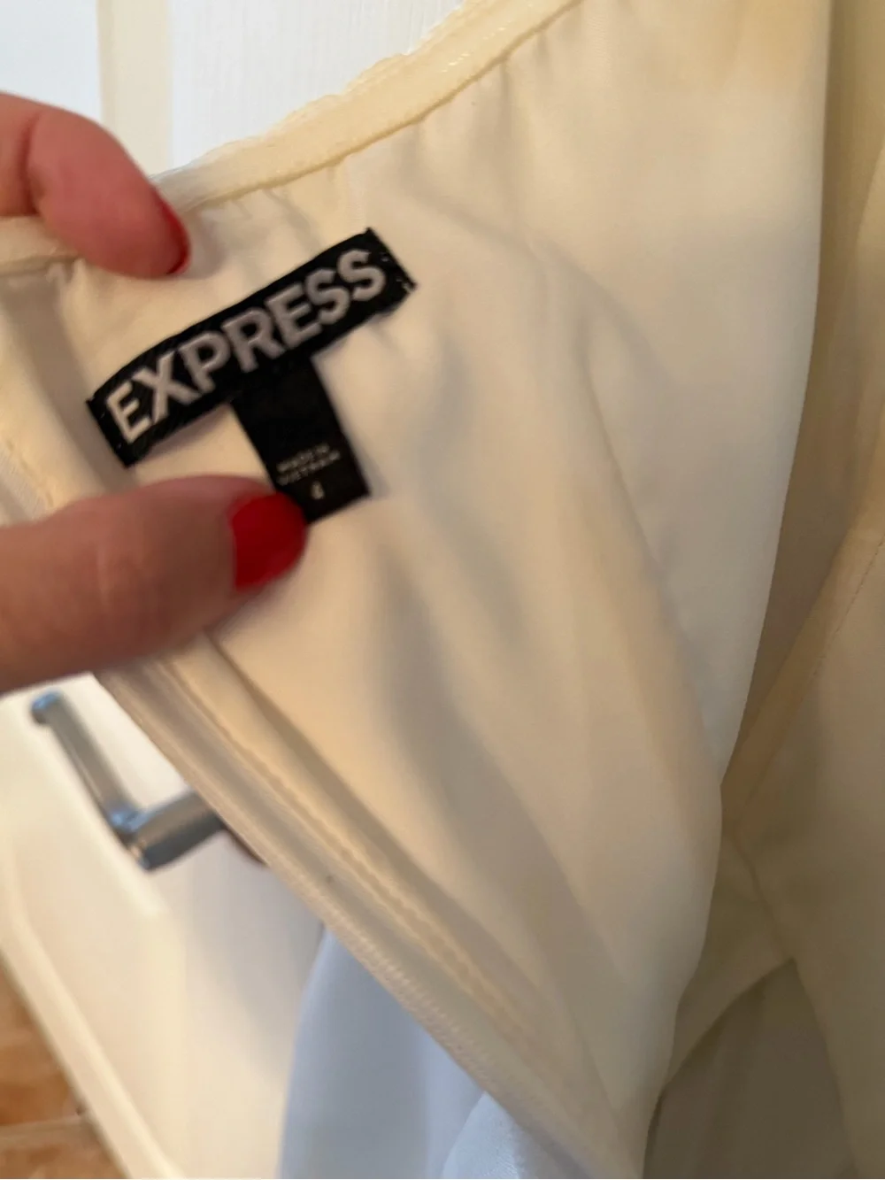 Express Ivory Strapless Jumpsuit Size 4 Bridal Shower Wedding Rehearsal Dinner